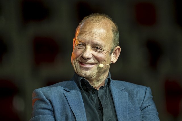 Marco Baldi lacht in der Talkrunde